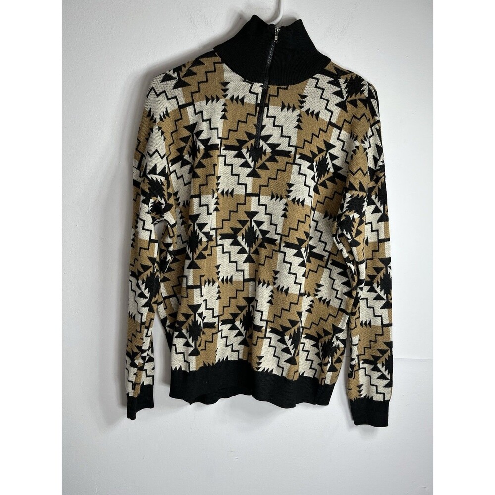 2 Fly Boutique Sweater Navajo Knit Neutral Tones Southwestern Western XS